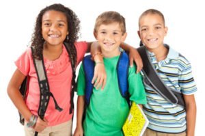 kids wearing backpacks
